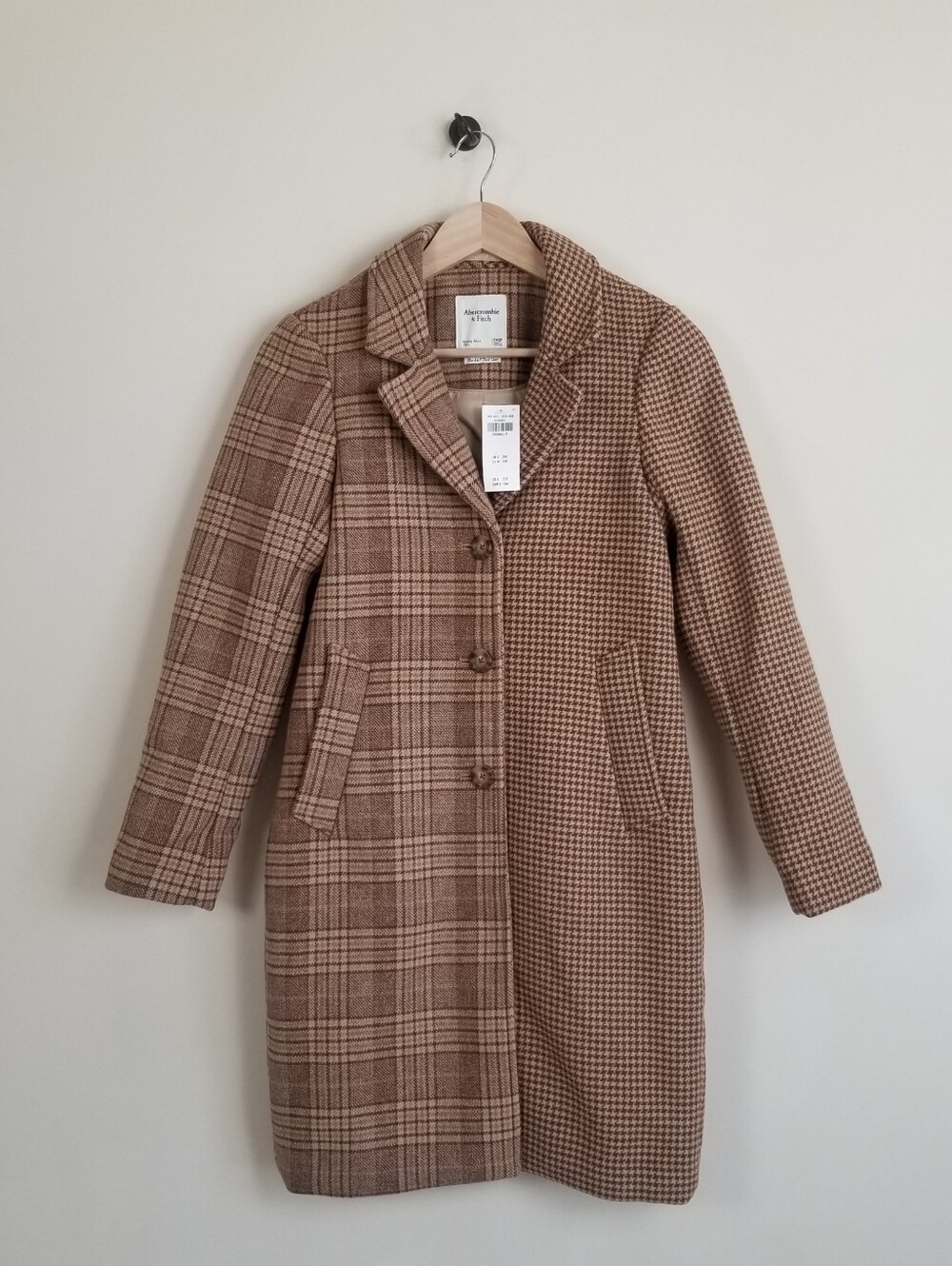 Abercrombie & Fitch Wool Blend Dad Coat Size XXSP NWT